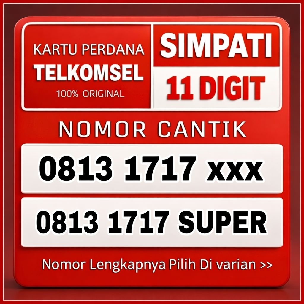 Nomor cantik simpati 11 digit kartu perdana Telkomsel rapih seri 1717