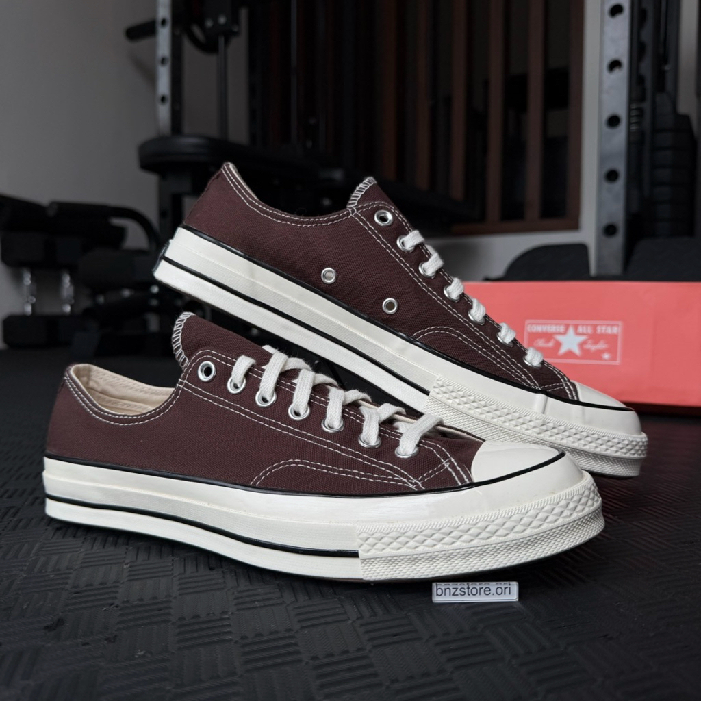 Sepatu Sneakers Pria Converse Chuck Taylor 70 Ox Dark Root/Black/White