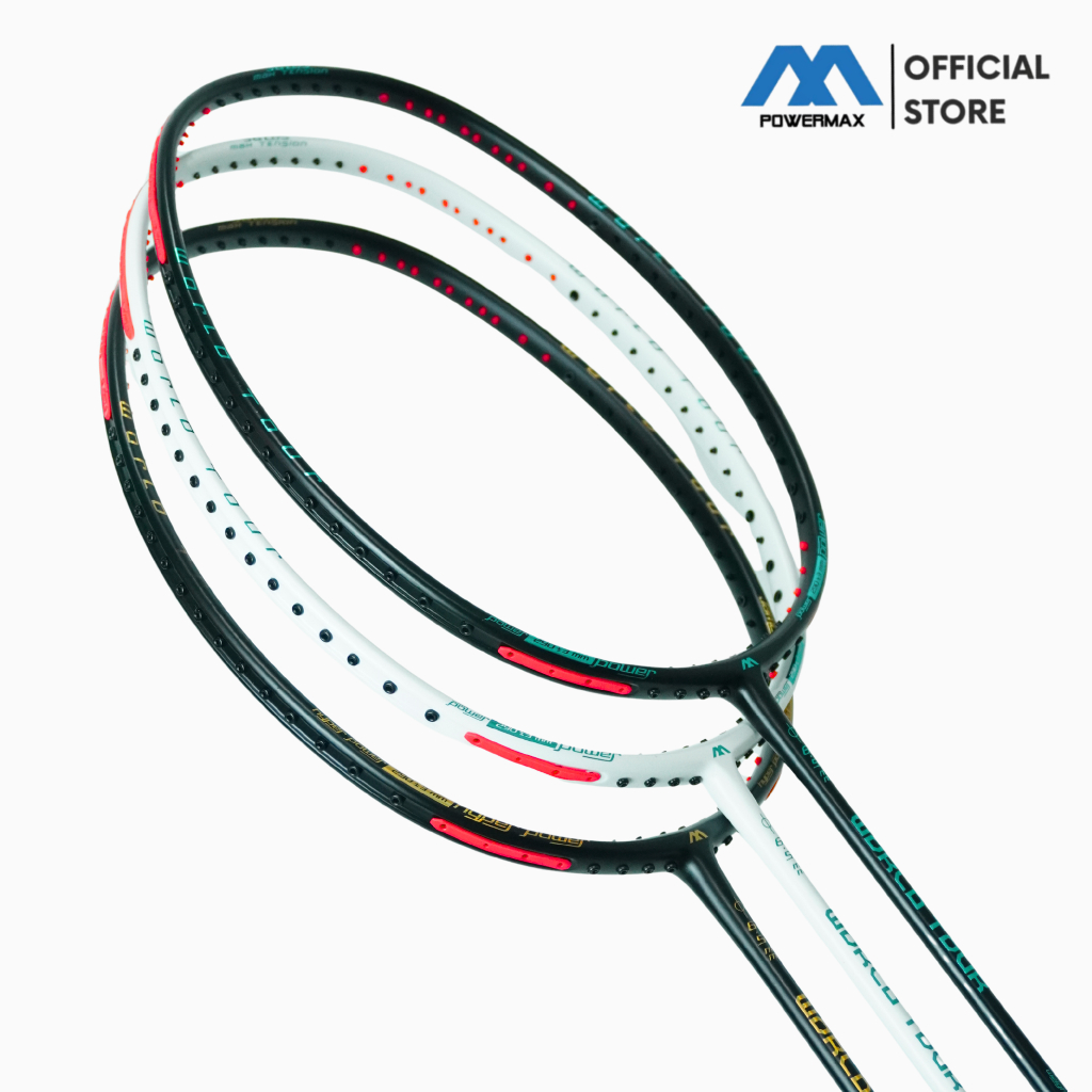 HOT PRODUCT POWERMAX Raket Badminton World Tour 4U 36 Lbs Ultra High Modulus Carbon Graphite Ringan