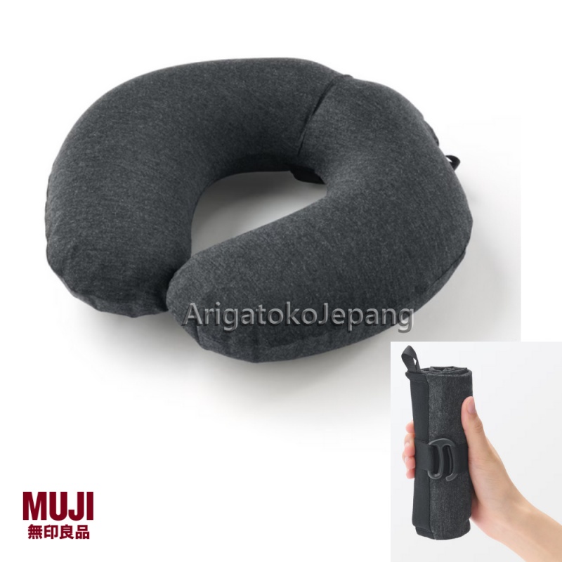 MUJI Japan Inflatable Neck Cushion / Bantal Leher Tiup Travel ringan praktis hemat ruang
