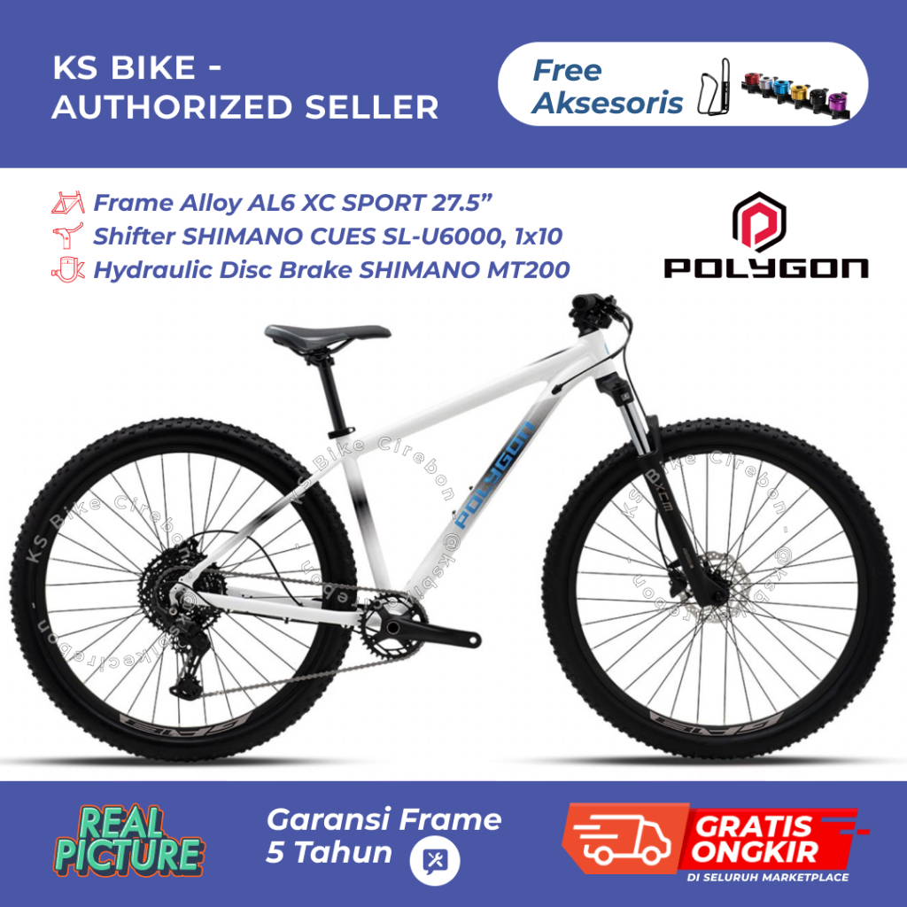 MTB Polygon Cascade 5 27.5 Inch Frame Alloy Shifter 10 Speed Rem Hidrolik Gigi Sepeda Gunung MTB XC 
