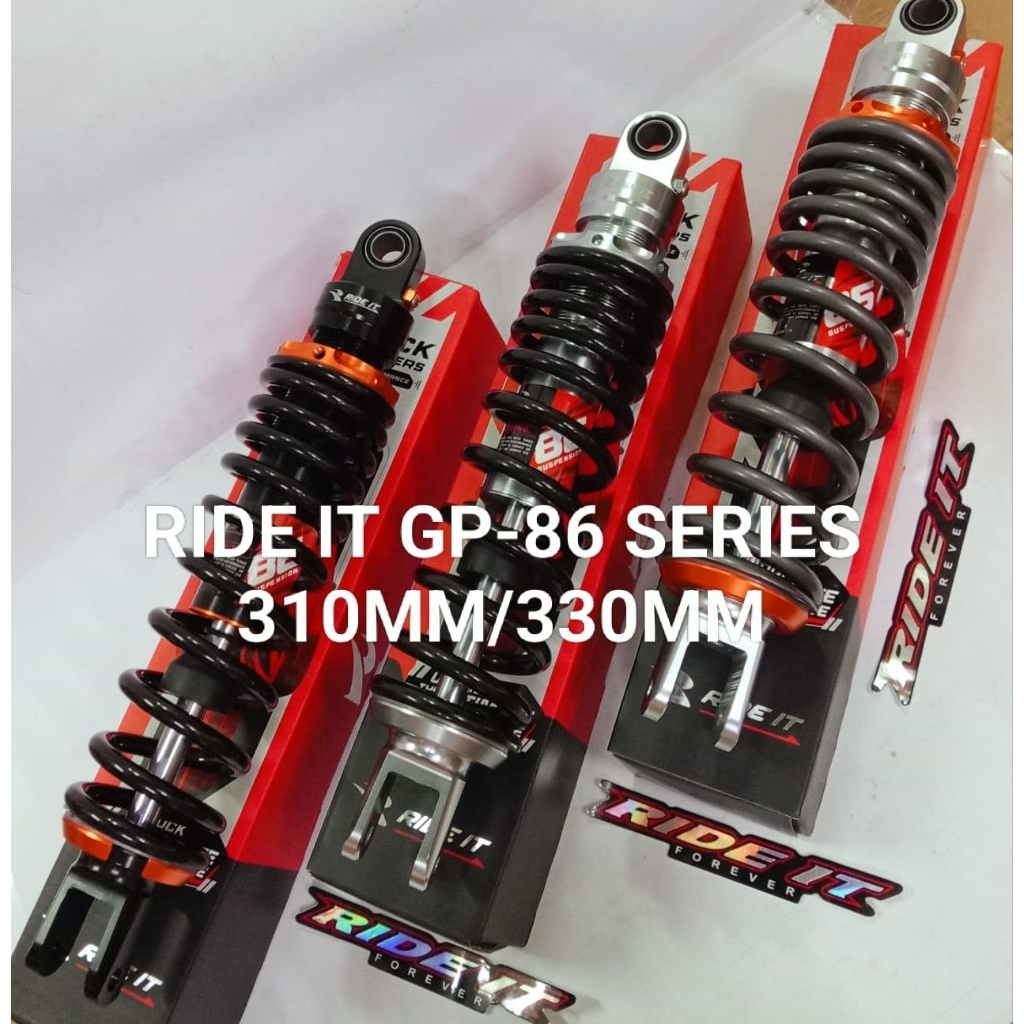 SHOCK SHOK BELAKANG RIDE IT GP 86 SERIES UKURAN 310MM DAN 330MM VARIO 125/150 BEAT FI SCOOPY FI BEAT