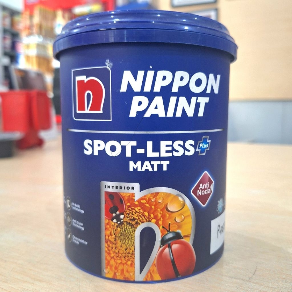 Nippon Paint Spotless Plus Matt 1L anti noda dan kuman/ cat premium interior dinding dalam