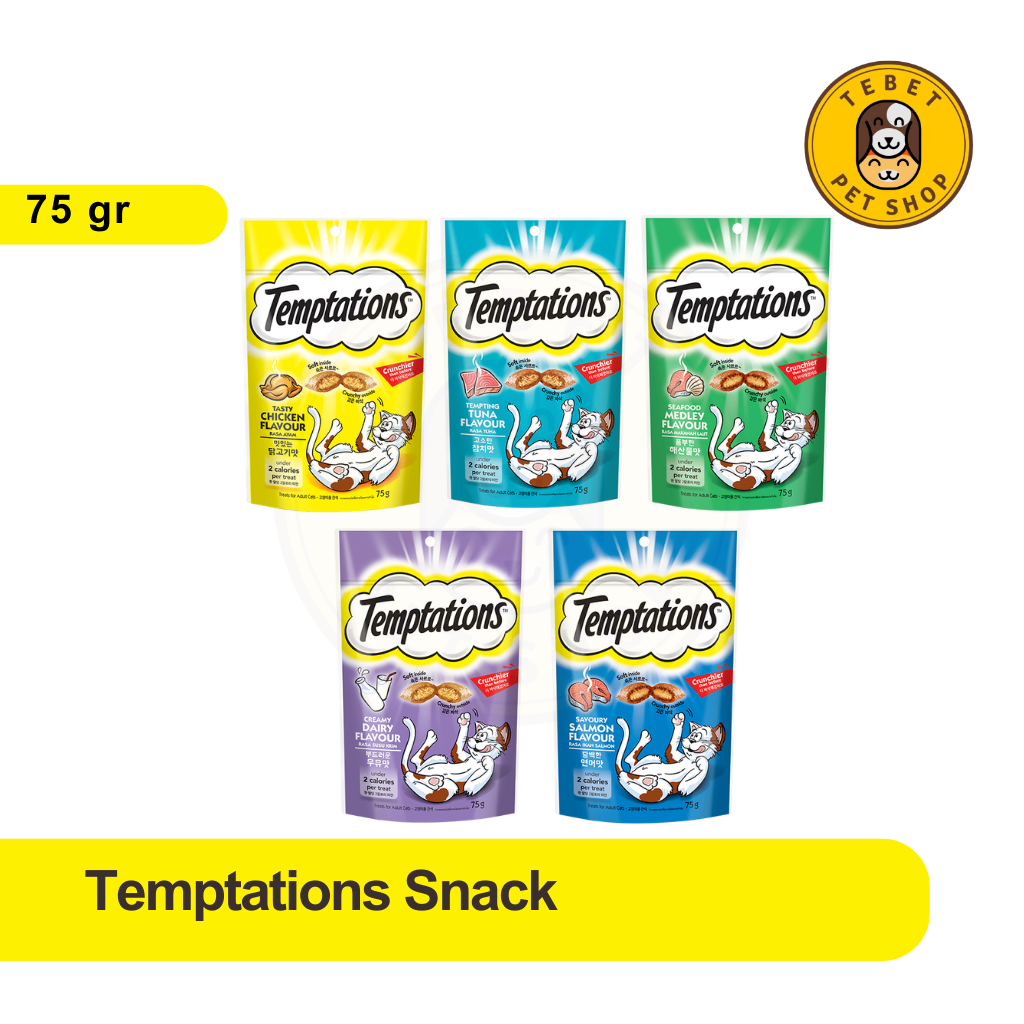 WHISKAS TEMPTATIONS SNACK KUCING 75GR CEMILAN KUCING PREMIUM