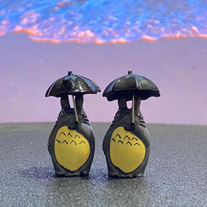 TWH Dekorasi Dashboard Mobil Pajangan Nobita Karet Totoro Payung