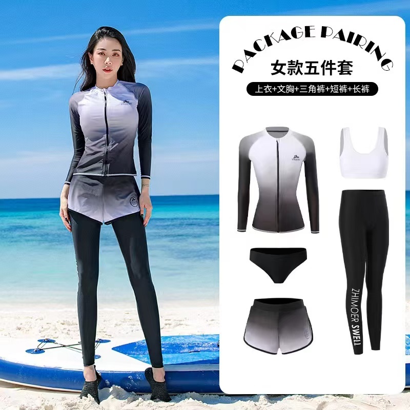 READY STOCK SAF - NALA bikini set 5 pcs woman premium / baju renang wanita + legging swimsuit rok pa