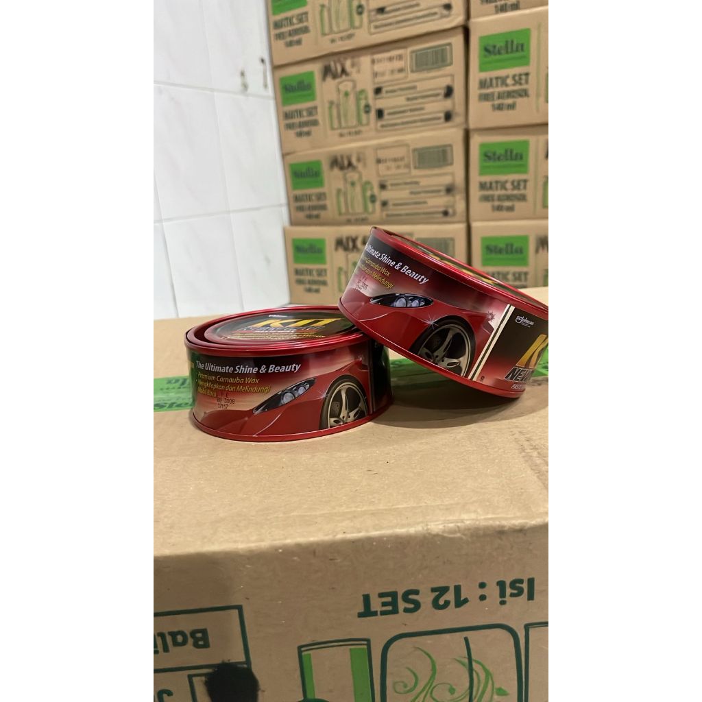 KIT NEW CAR PASTE WAX KALENG MERAH PENGKILAP MOBIL CUCI MOBIL MOTOR