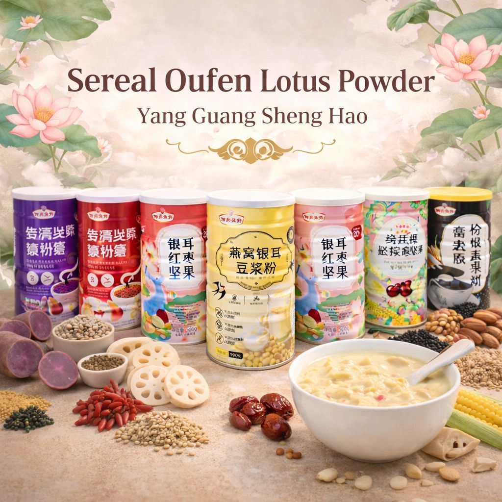 (HALAL) ORIGINAL Ou Fen Lotus Root Powder Bubuk Teratai Fruit And Nuts 500gram [HALAL] oufen