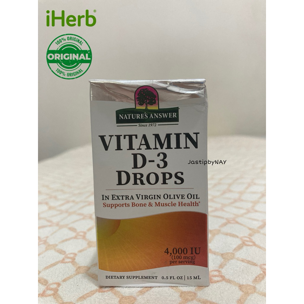 Nature’s Answer Vitamin D3 Drops 4000 IU, In Extra Virgin Olive Oil ORIGINAL iHerb