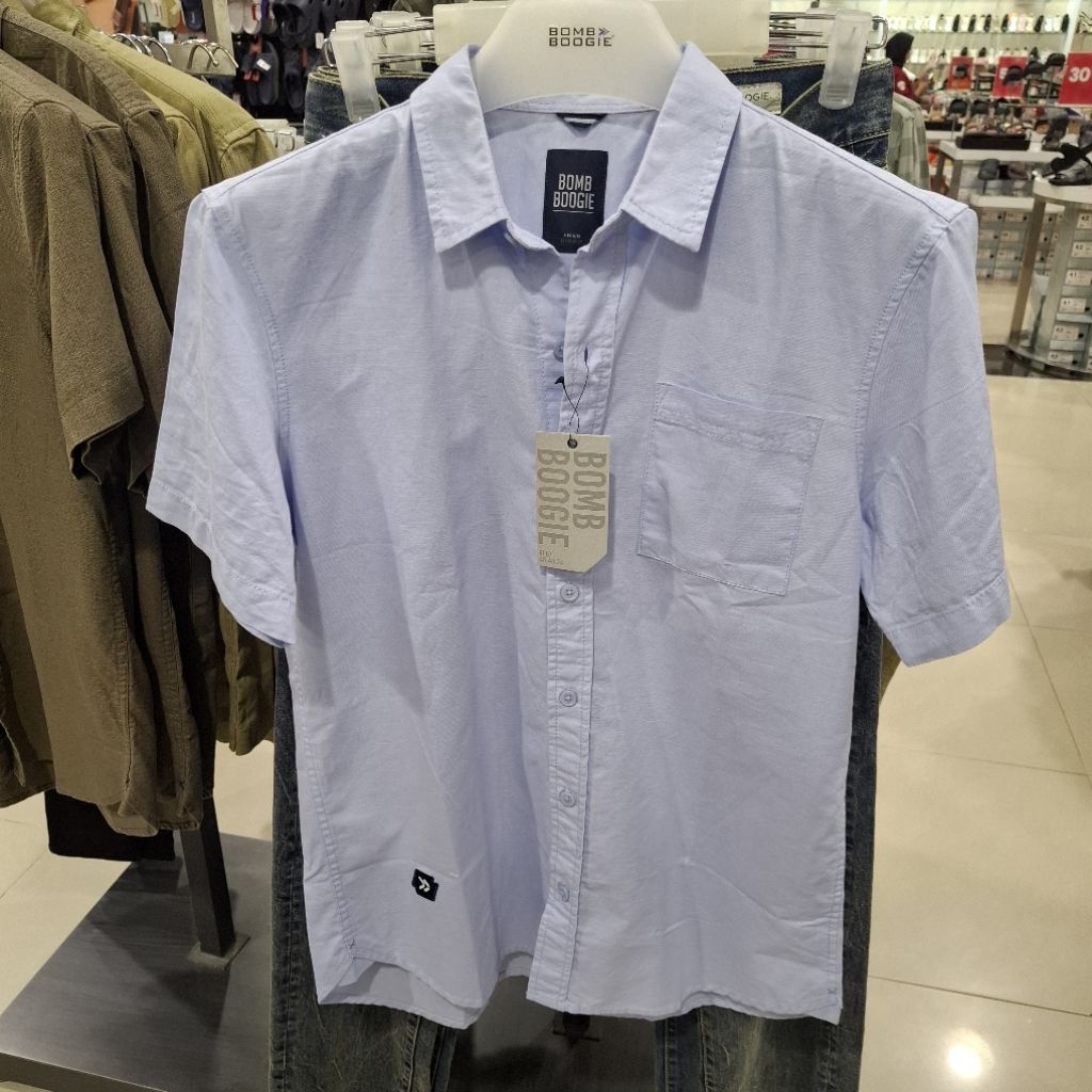 Bombboogie Baju Atasan Kemeja Pria Dewasa Lengan Pendek Original