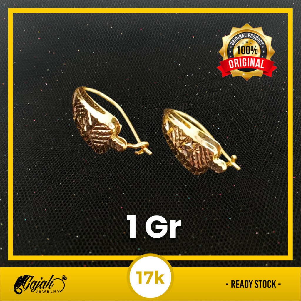 Anting Emas 17K - Toko Emas Gajah  - 1 Gram 7482