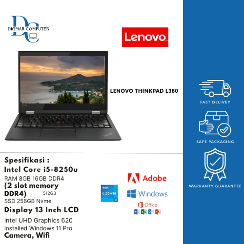 Jual Laptop second jual laptop second  Laptop Lenovo Thinkpad L380 Second Berkualitas Ram 8gb ssd 25