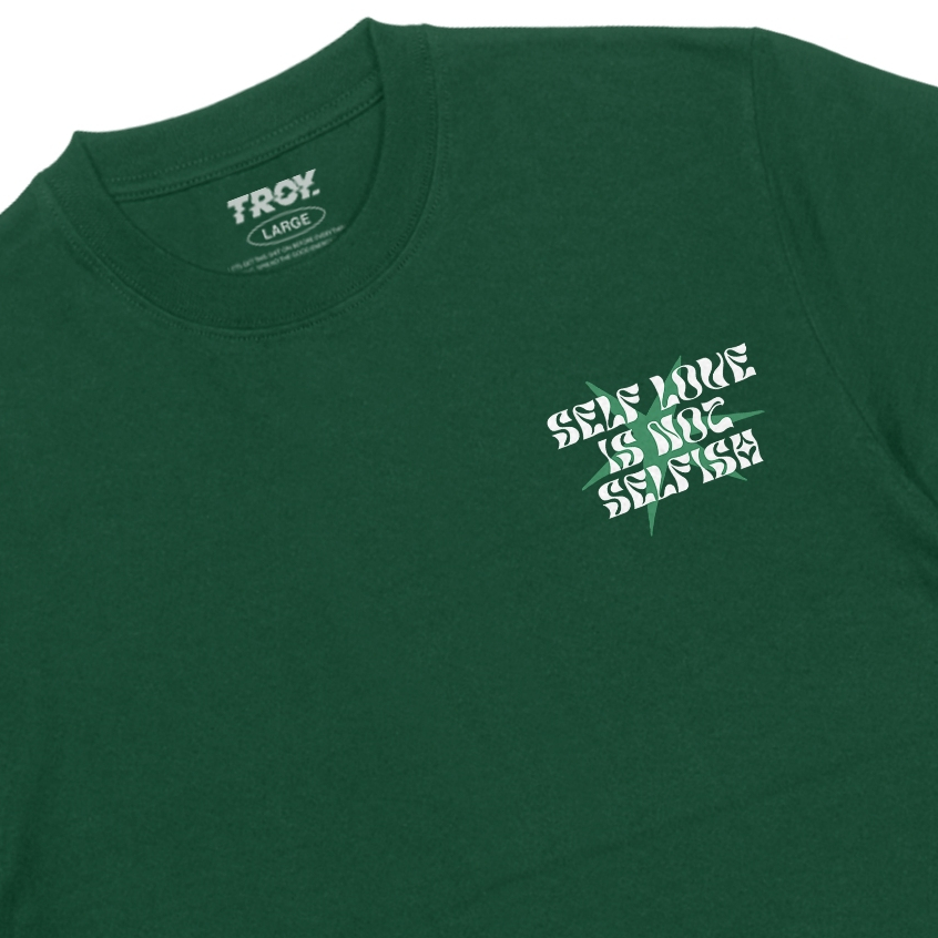 Troy Company Tshirt Forest Green Self Love - Kaos Lengan Pendek Kaos Hijau MTD 3026