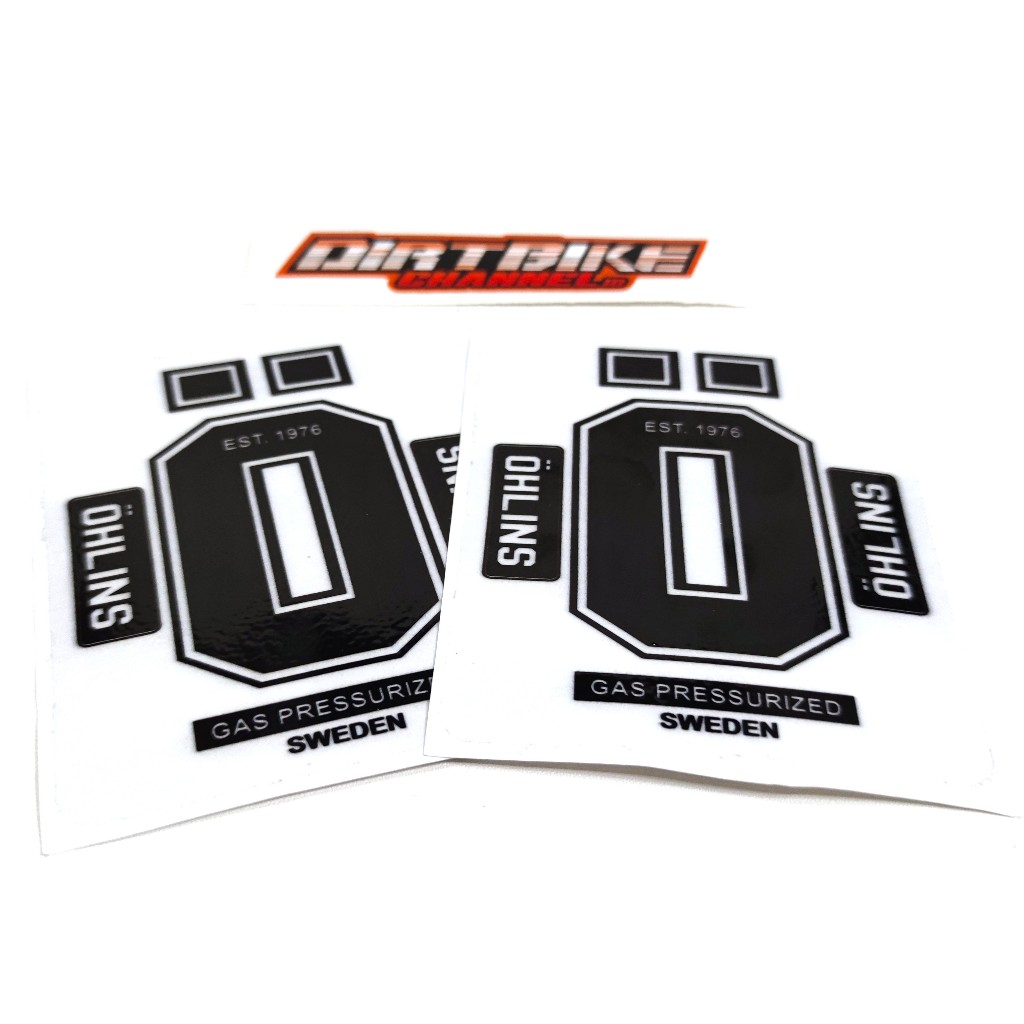 STIKER STICKER USD SHOCK DEPAN OHLINS CRF DTRACKER KLX 150 WR YZ KX KTM
