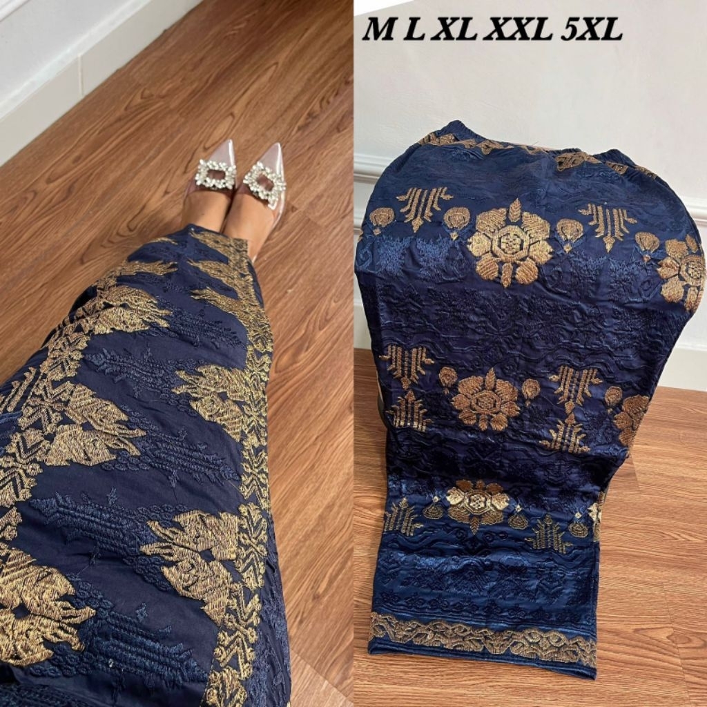 Kamen Jadi Bordir Cakra bahan katun strait setelan kebaya wanita Bali size M L XL XXL jumbo