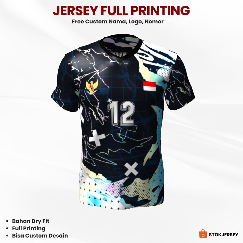 Kaos Jersey Volly Motif Abstrak 159 - Jersey Olahraga Bisa Custom