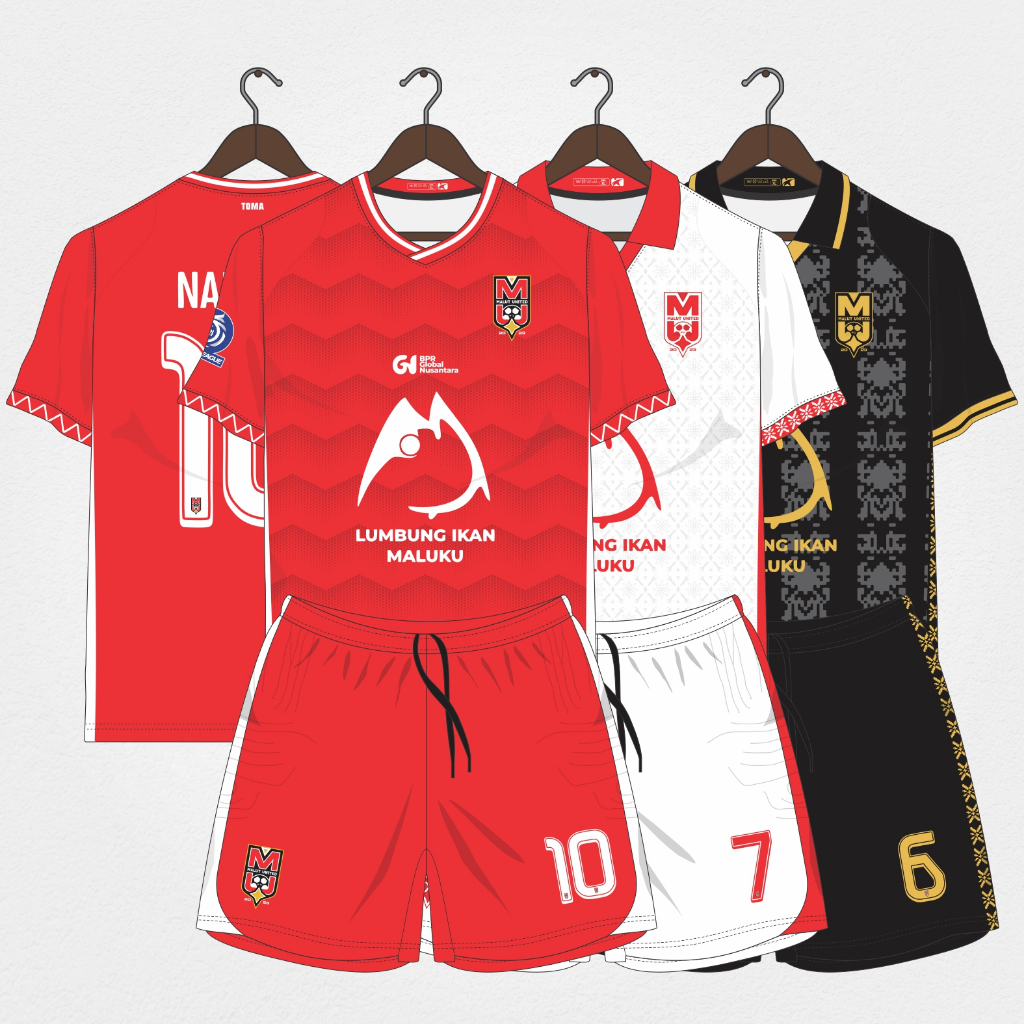 Jersey malut united 2025 2026 full printing free name set