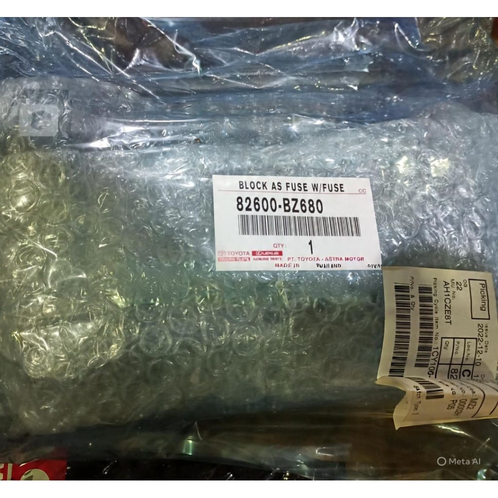 Fuse Box Sekring Box Sikring New Avanza 82600-BZ060 Original Toyota 100%