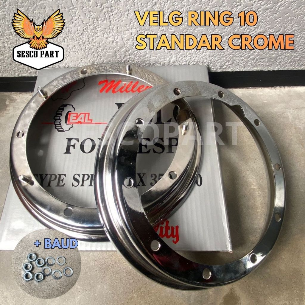 VELG VESPA RING 10 CHROME VELEK STANDAR RING 10 CHROME VELG EAL