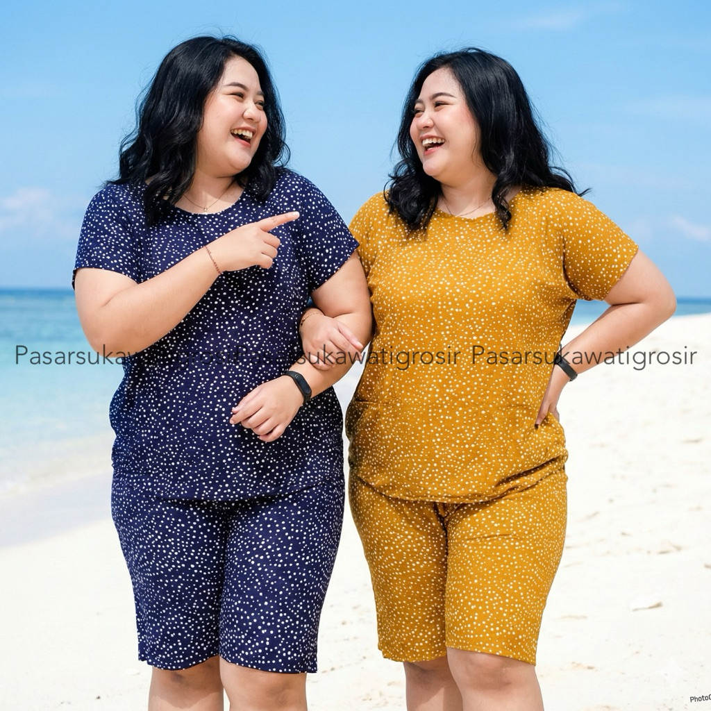 BAJU TIDUR JUMBO SETELAN BABY DOLL CELANA  LD 140CM MURAH GROSIR