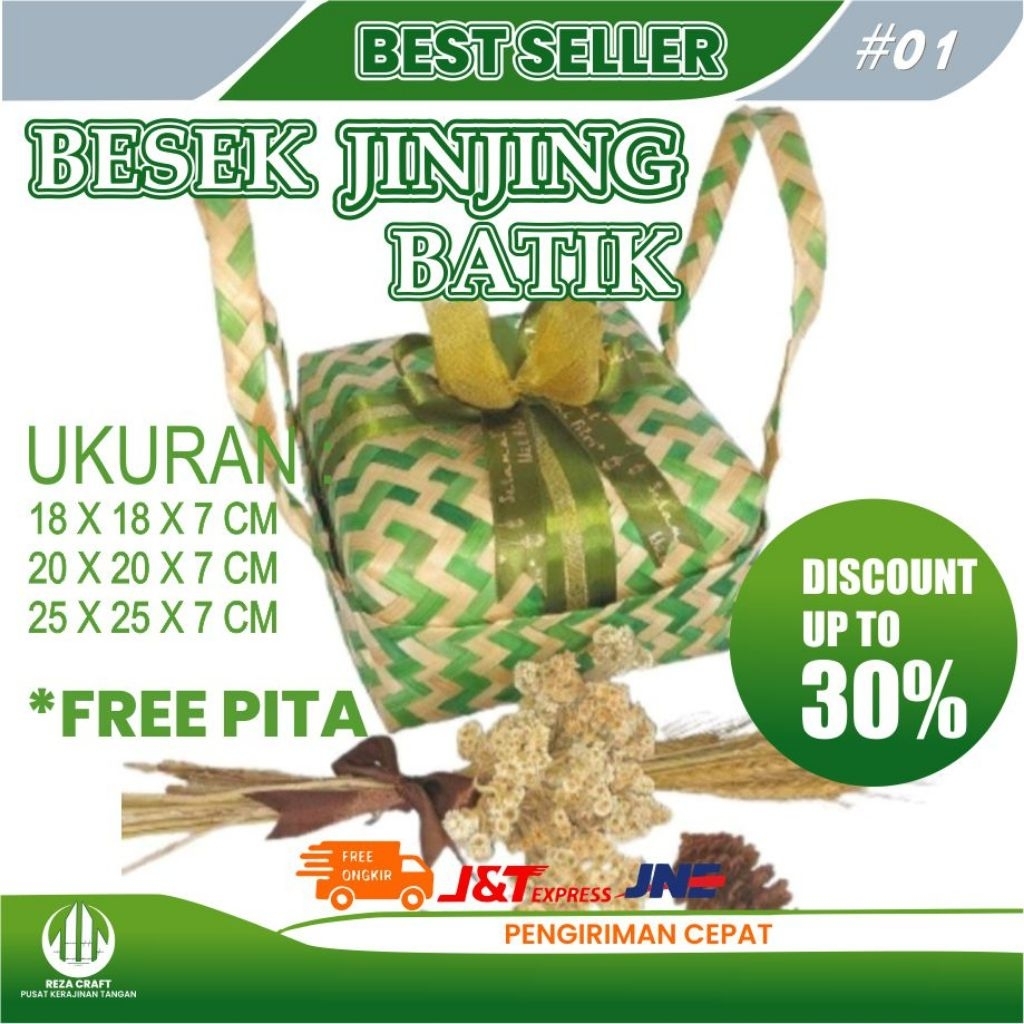 BESEK HAMPERS CANTIK NAN UNIK |BESEK JINJING BATIK 18x18x7, 20X20X9 & 25x25x9 CM box mika-hampers ra