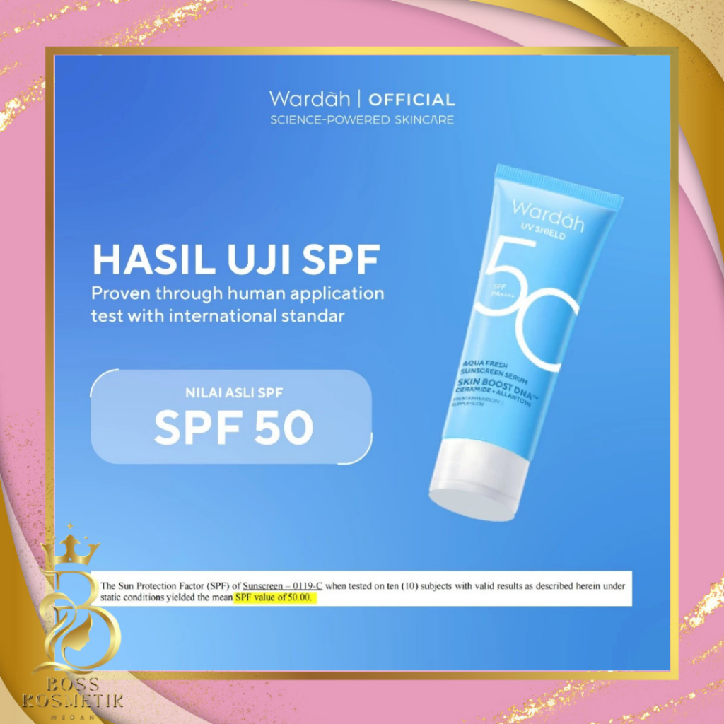 Wardah (Biru) Sunscreen UV Shield Aqua Fresh Sunscreen Serum SPF 50 PA++++ 30 ml
