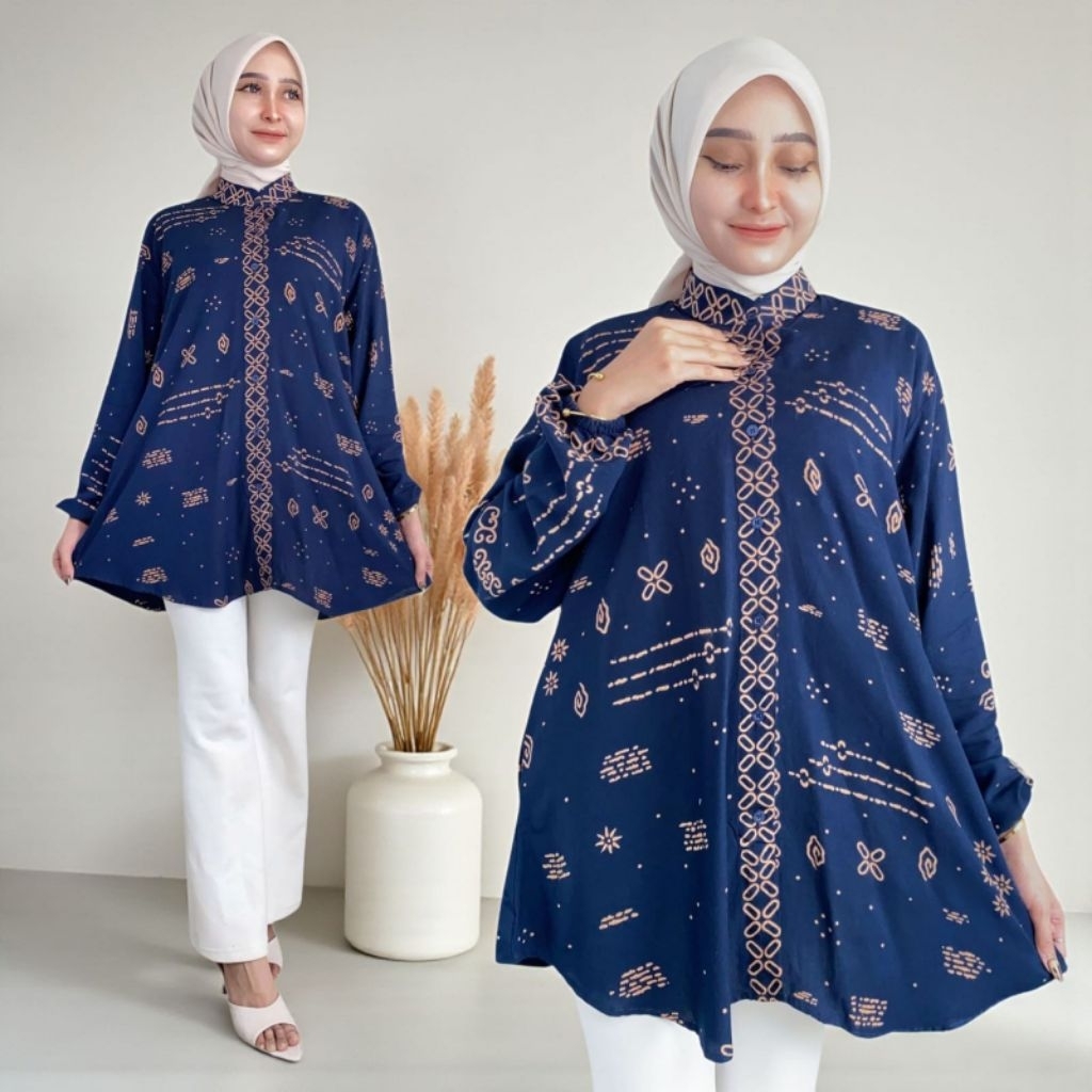 Atasan Tunik Bahan Rayon PREMIUM MODEL OVERSIZE TUNIK BATIK