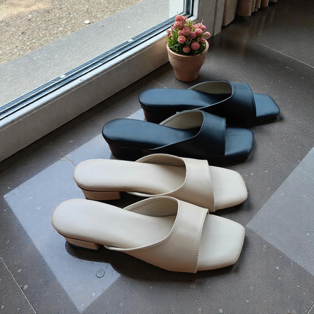 Sandal Heels Wanita Hak 3cm Empuk cantik elegan korean style 37-41