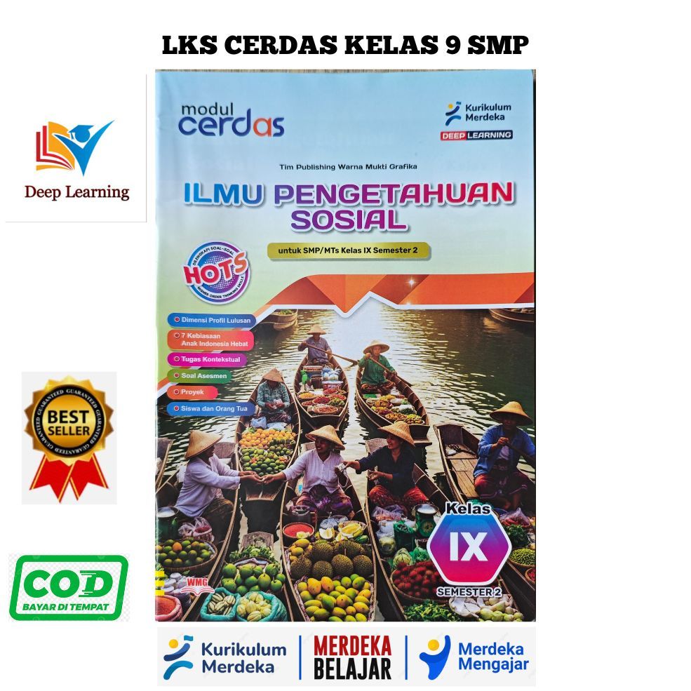Lks Cerdas IPS Kelas 9 SMP/MTS Semester 2 Kurmer  Murah 64 Hal