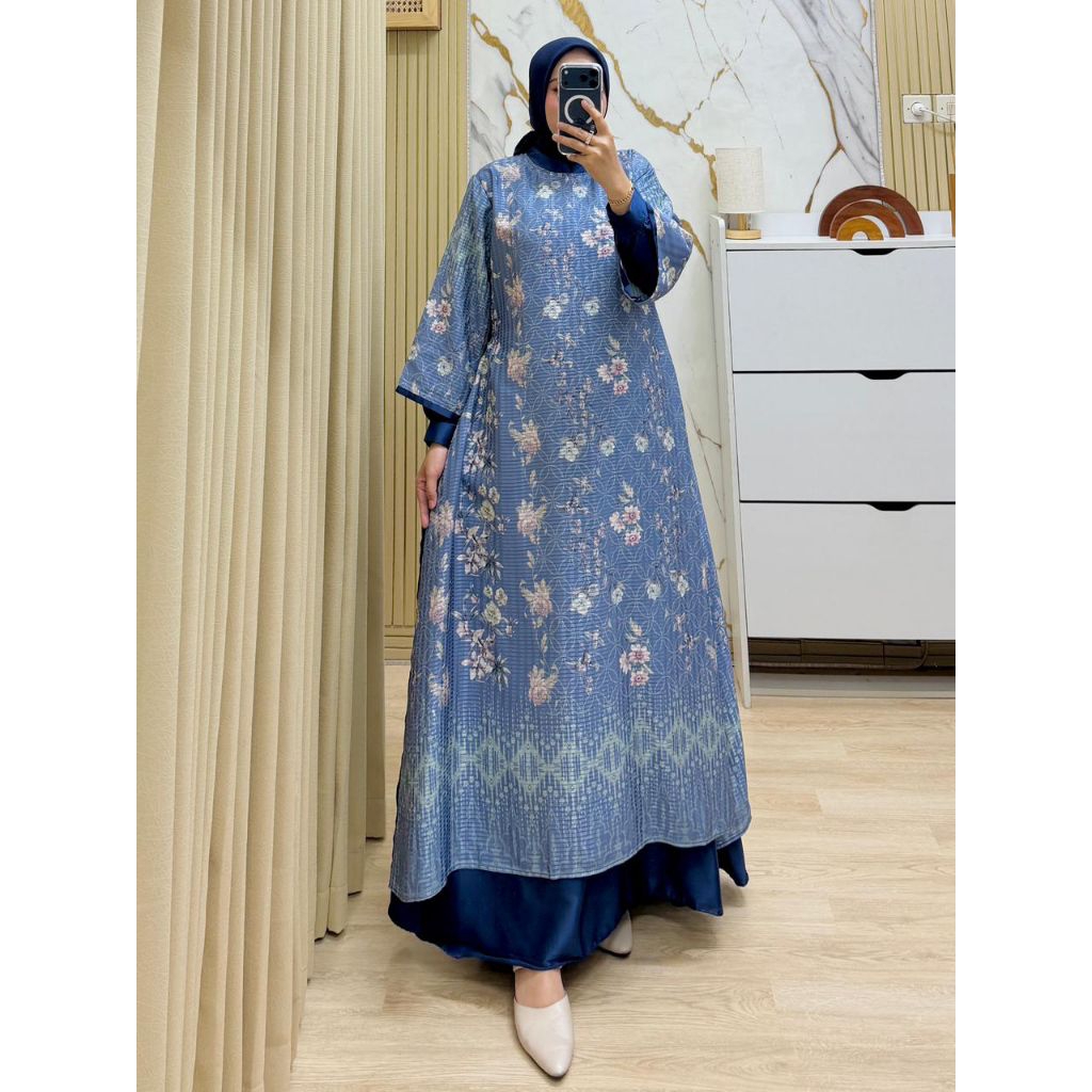 SYEYLA DRESS VOL 2 BAHAN FLORENZA LD 110 PB 140 DAN LENGAN KANCING