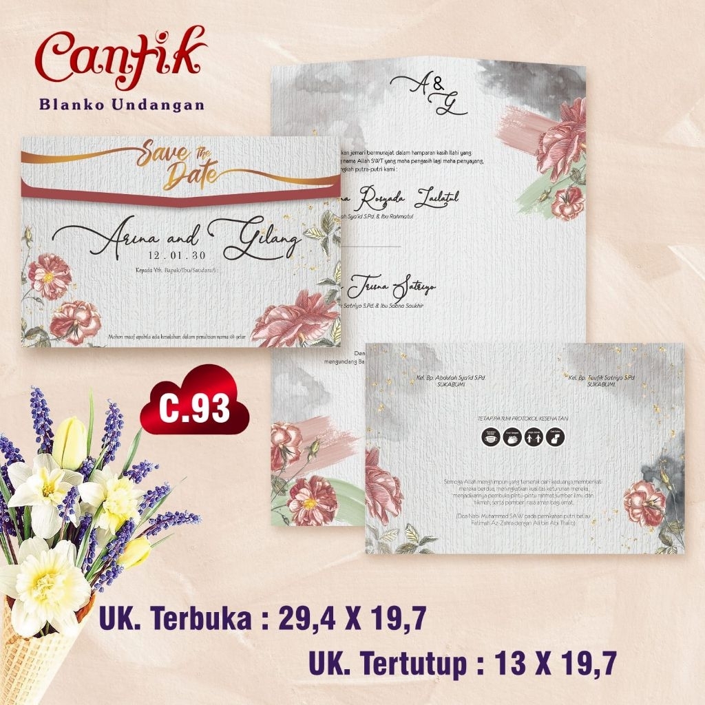 Cetak Undangan Blanko Cantik 93 | Cetak Undangan Blanko Murah | Cetak Undangan Elegan | Cetak Undang