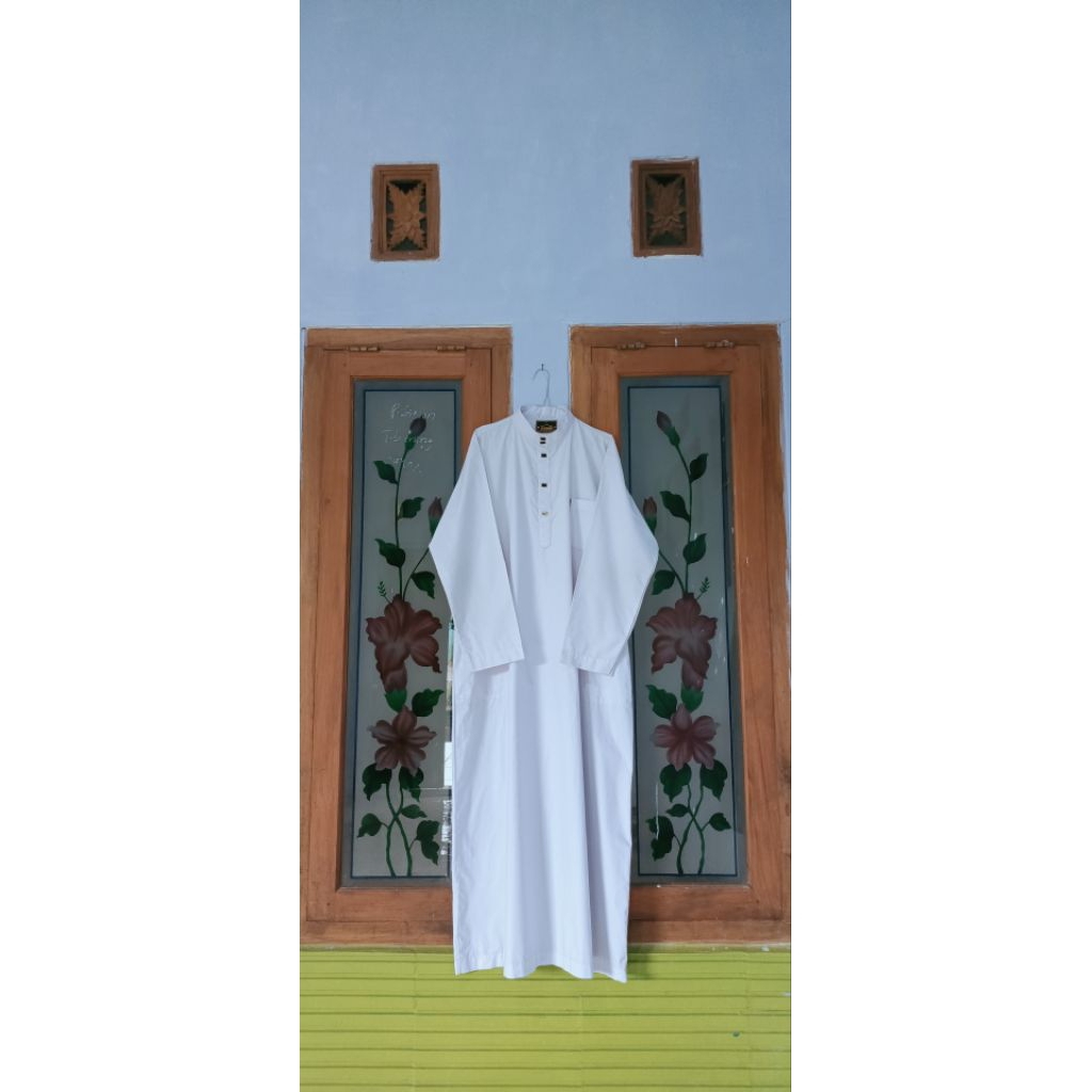 GAMIS PRIA PUTIH PL BRAND KAFFAH