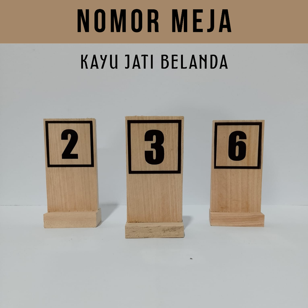 NOMOR MEJA KAYU JATI BELANDA UNTUK WARUNG, CAFE, RESTO