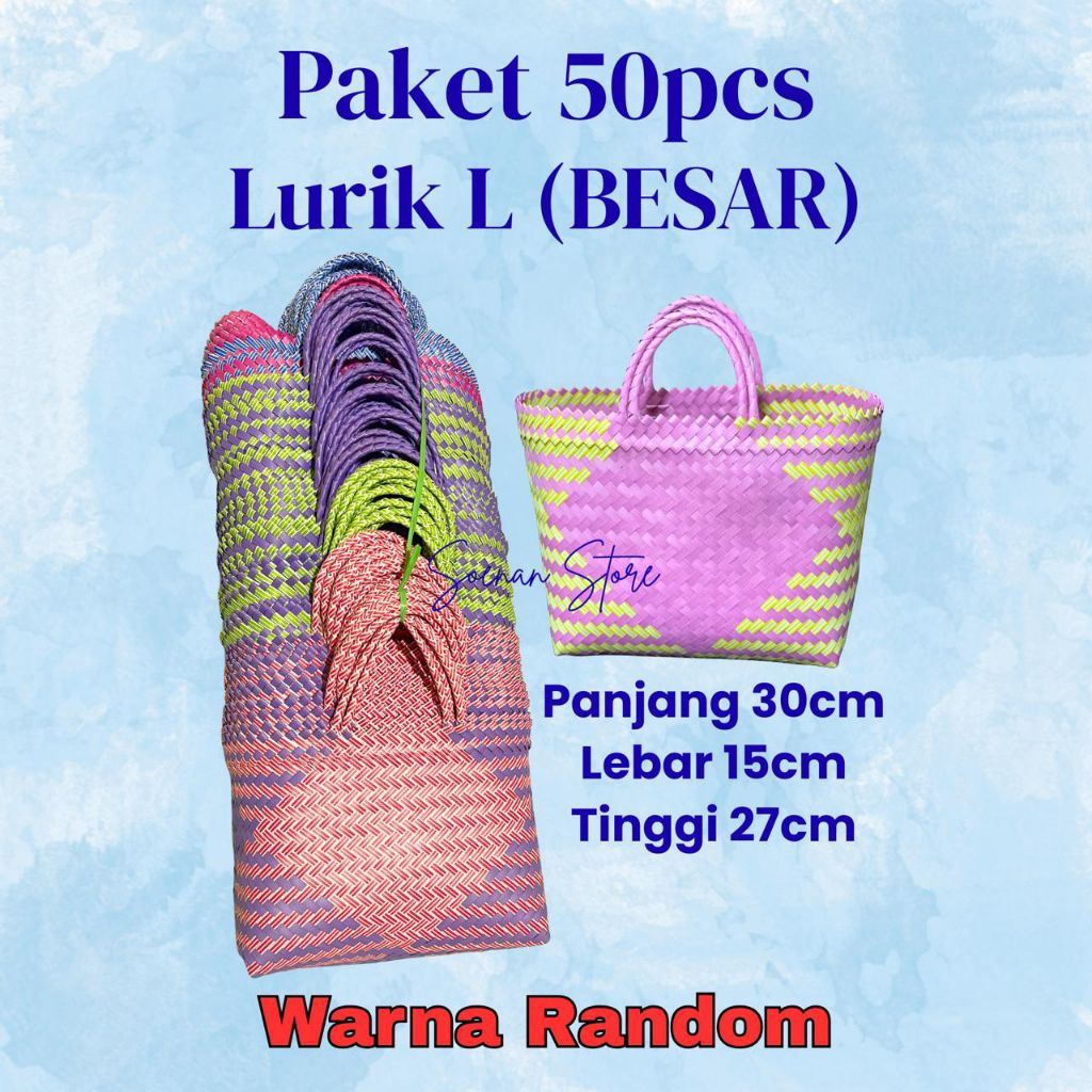 PAKET 50PCS LURIK L (BESAR) /tas anyaman lurik L besar /tas anyaman hajatan tas anyaman hampers tas 