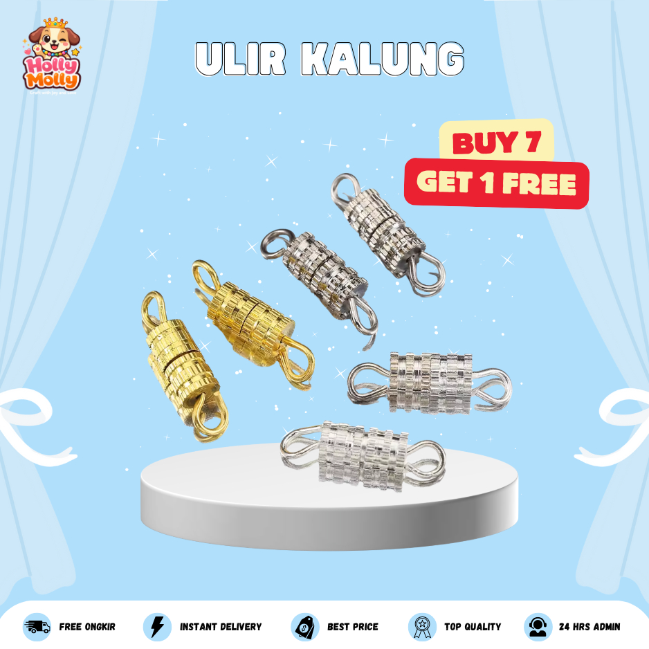 Kait Kalung Putar Pengait Kalung Gelang Anti Karat Kaitan Ulir Penghubung Tali Kalung Gelang Kerajin