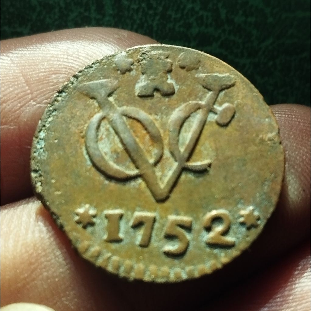 koin VOC thn 1752 detail lumayan bagus original