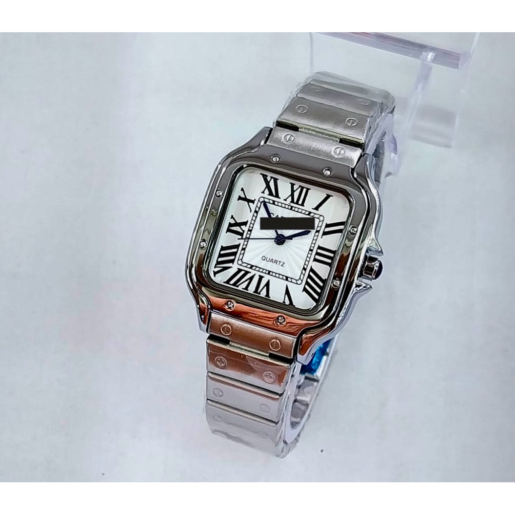 DIAMETER KECIL 3.2CM - JAM TANGAN WANITA C ROMAWI KOTAK RANTAI STEINLESS