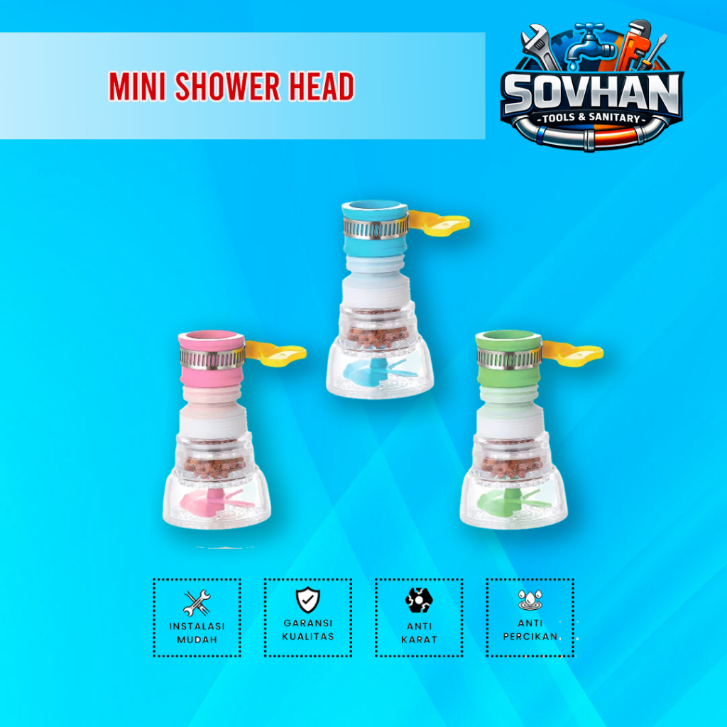 Mini Shower Head / Sambungan Kran Air Cuci Piring Fleksibel / Sambungan Keran Air