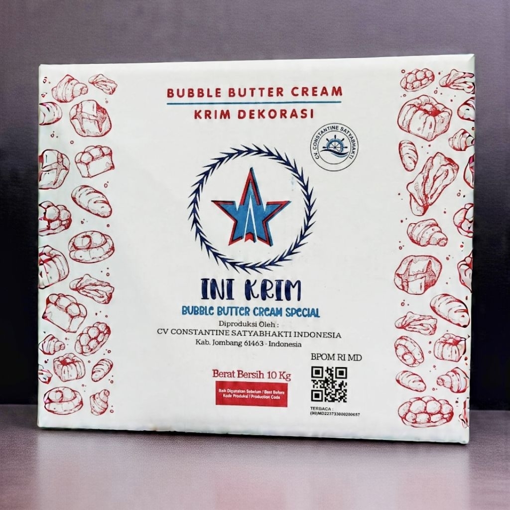 Bubble Butter Cream 10 kg (1 Karton) / Krim Dekorasi Kue