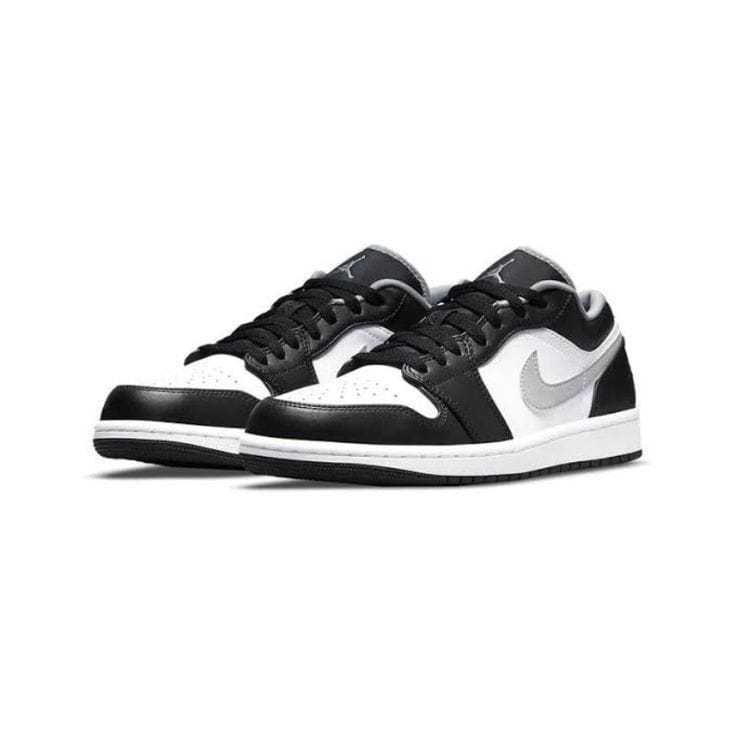 Sepatu Sneakers Air Jordan 1 Low 553558-040 100% Kulit Premium Hitam Abu-Abu Putih