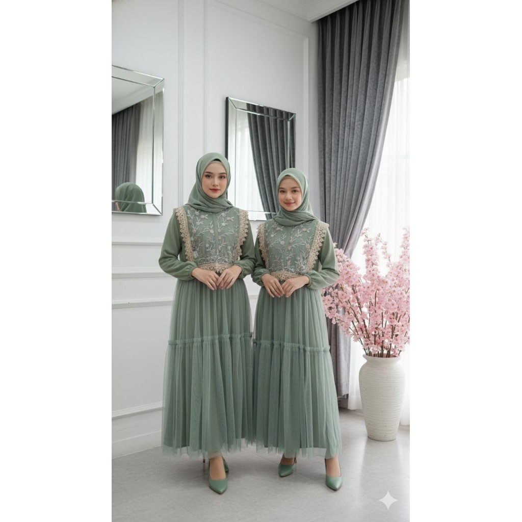 GAMIS ROMPI RENDA MIX TILE DOT COPLE IBU dan ANAK