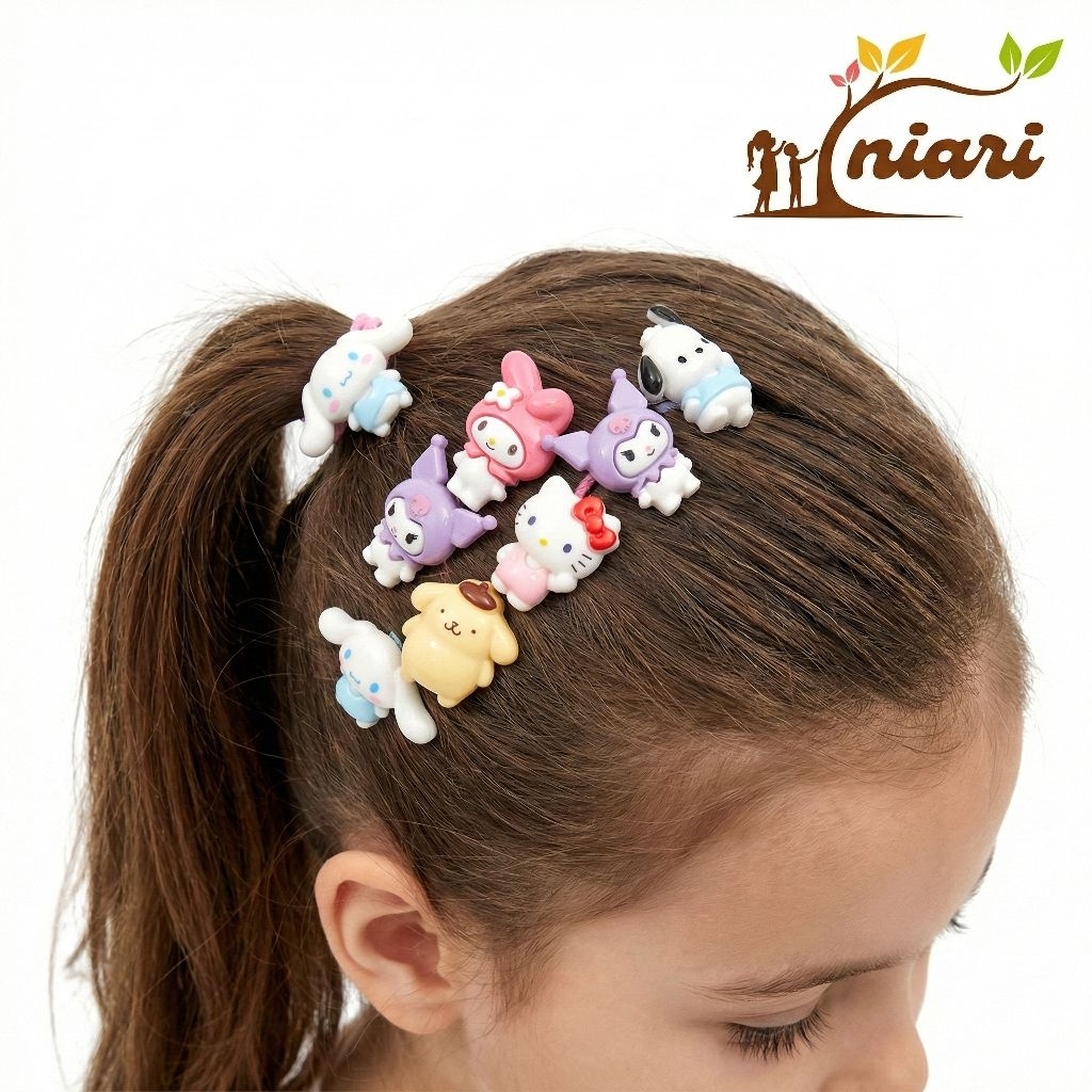 Niari ikat rambut set isi 10 pcs karakter sanrio anak perempuan hadiah ulang tahun