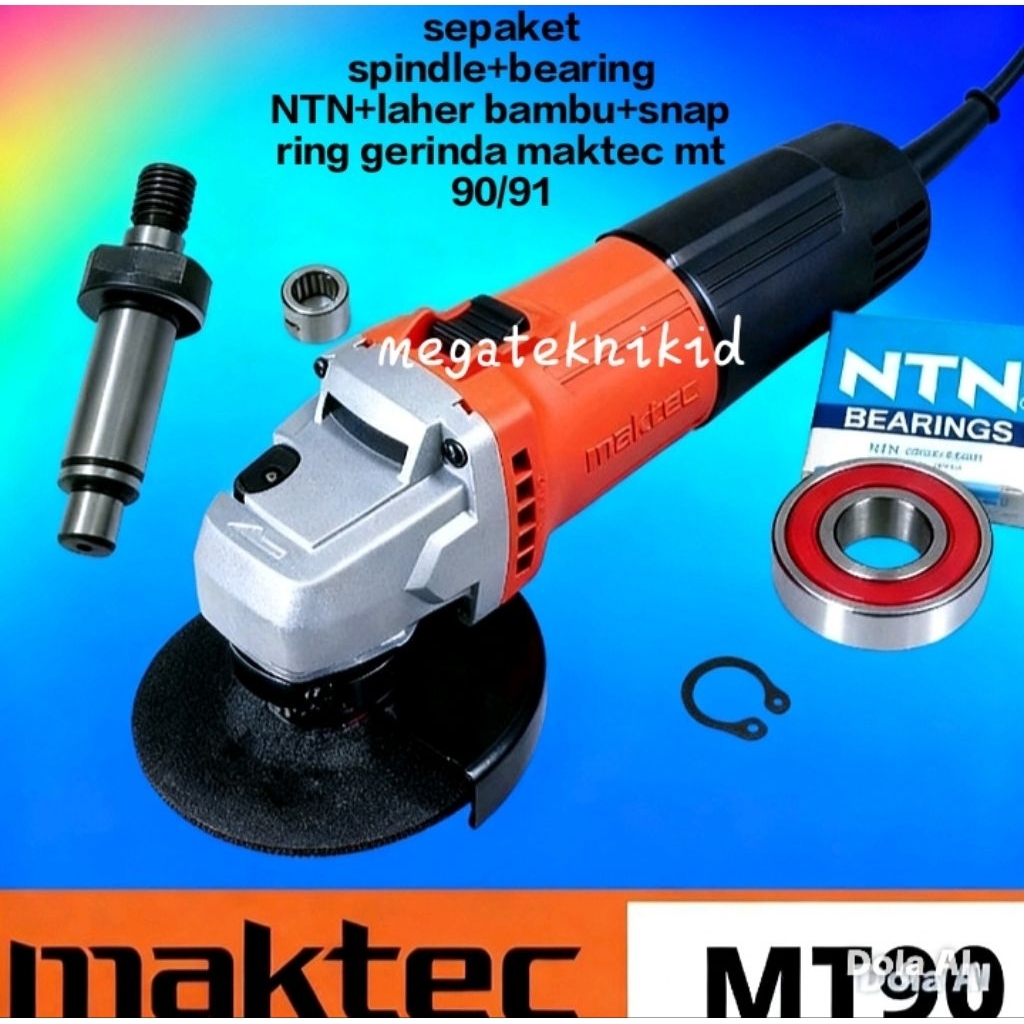 sepaket spindle+bearing NTN+snap ring+laher bambu gerinda maktec mt 90/91