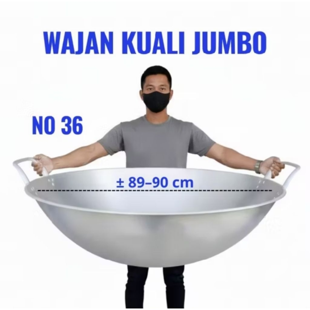 Kuali Besar Wajan Tebal 90 cm Wajan Kuali Kancah Ukuran Jumbo Wajan Aluminium Tebal Awet Tahan Lama 