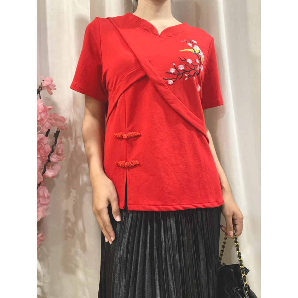 Kaos Kancing Shanghai Bordir Wanita