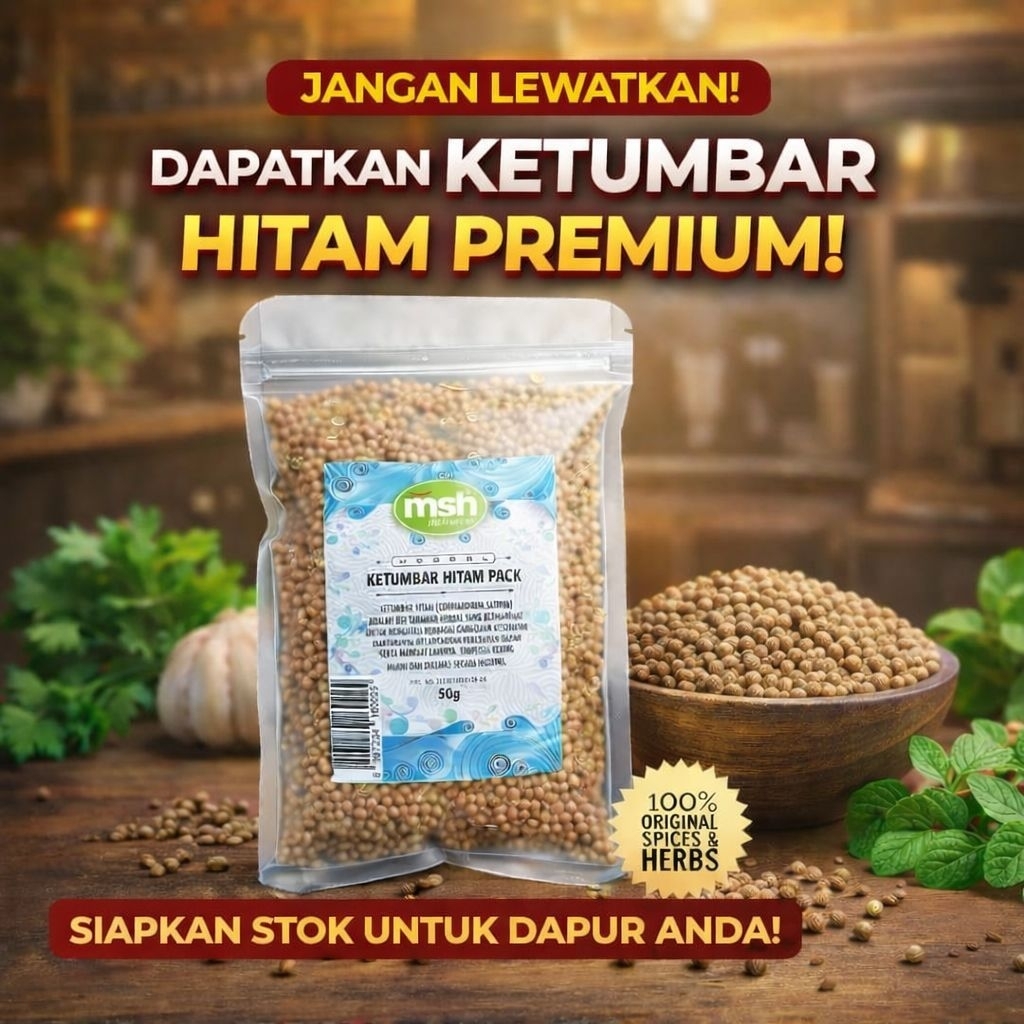 Ketumbar Hitam Pack , Ketumbar Hitam Asli , Ketumbar Herbal Original Premium