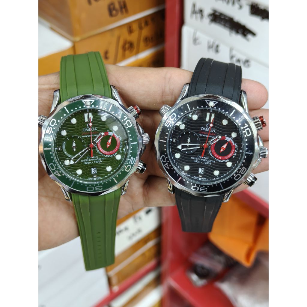 EXCLUSIVE-Jam tangan pria Sultan Qmgg Sea~Master Premium Chrono aktif free box n batrai