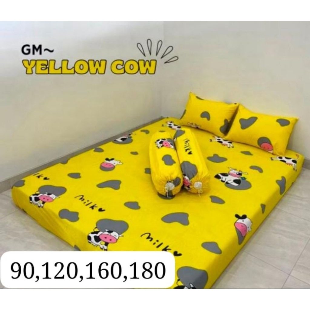 Sprei Homemade motif sapi uk 120/160/180