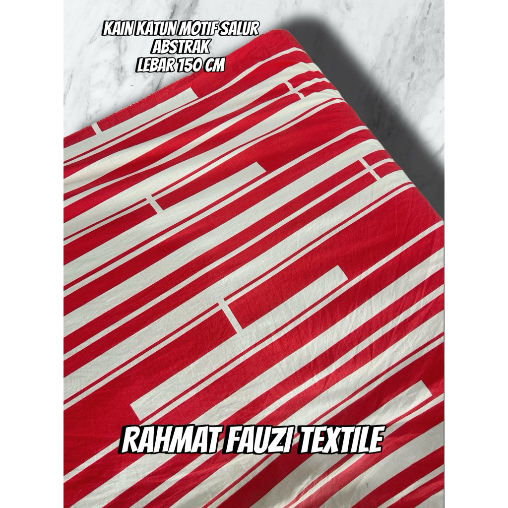 kain katun motif salur abstrak