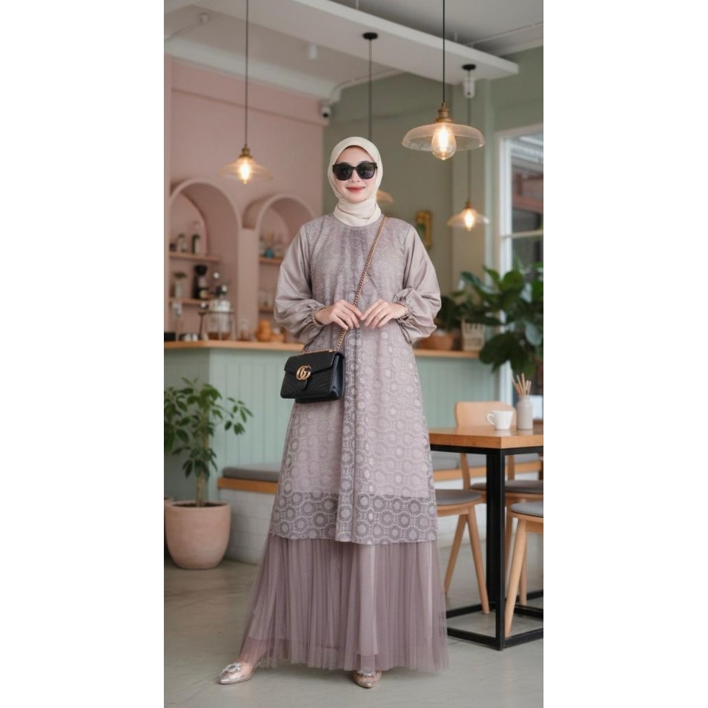 GAMIS DRESS SETROK  MAXY RAYA SERIES CERUTY MIX TILE PAYET RAYYANA SHAFIA HUMAIRA ALVERA CELINE KHAL